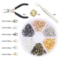 Set de joyería DIY con cierres de langosta de 12mm y herramientas de mano esenciales - Juego de Cierres de Langosta (6 Rejillas Multicolor)