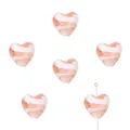 Herzförmige Glasperlen mit rosa-weißer Marmorierung für handgefertigten DIY-Schmuck - 15x15mm (2 Stück) / Rosa