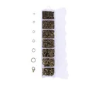 Kit de création de bijoux en bronze avec fermoirs mousquetons et anneaux de saut - Kit Anneaux De Jonction Et Fermoirs Homard (7 Grilles Bronze Antique)