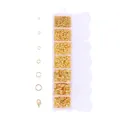 Kit bijoux DIY avec anneaux brisés dorés et fermoirs mousquetons en boîte claire - Kit Anneaux De Jonction Et Fermoirs Homard (7 Grilles Or)