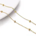 Delicate golden copper beaded chain extension with solid round beads for jewelry making - Cross Satellite Bead Chain (14K Gold Filled) / Gold