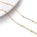 Polished gold finish copper bead chain with small oval links for DIY jewelry making - Satellite Bead Chain (14K Gold Filled) / Gold