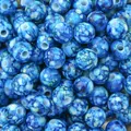 8-10mm acrylic flower beads with blue and green tie-dye marble texture for DIY jewelry - Dark Blue