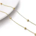Polished golden brass bead chain with extender for DIY jewelry making and necklaces - Satellite Large Bead Chain (14K Gold Filled) / Gold
