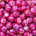 Pink and blue marble acrylic round beads for DIY jewelry making and handmade necklaces - Rose Red