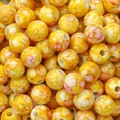 DIY yellow acrylic flower beads with orange and pink marble pattern for handmade jewelry - Yellow