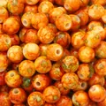Orange marble-patterned acrylic round beads for DIY jewelry making and bracelets - Orange Yellow