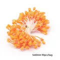 Étamine de fleur orange 5x60mm pour accessoires de cheveux DIY 90 pièces par sachet - Étamine Style Lavande / 5 mm x 60 mm (90 pièces/paquet)