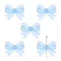 Five light blue acrylic butterfly beads with iridescent aurora finish for DIY jewelry - 29x22mm (Hole approx 2mm) 4 Pcs/Pack / Blue