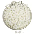 Irisierende weiße Acrylperlen mit Perlmuttglanz für DIY-Schmuckherstellung - Runde Perlen / 8mm (50 Stk./Packung) / Gebrochenes Weiß