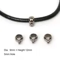 Gunmetal CCB large hole beads for jewelry making with 5mm inner diameter for leather cords - 50 Pieces / 9x12mm (5mm Hole) / Gunmetal