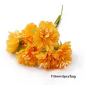 Fleurs de soie artificielles jaunes avec tiges vertes, sac de 6 pièces, 110mm - Fleur en soie artificielle / 110 mm (6 pièces/paquet)