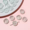 Light green transparent glass beads with textured wavy pattern for DIY jewelry making - Cloud Spiral Pattern Bead (10 Pieces/Pack) / 13mm (Hole Approx. 1mm) / Light Green