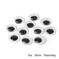 Ojos móviles adhesivos de 20mm para manualidades y muñecos bolsa de 50 piezas para DIY - Diámetro 20mm (50 uds/bolsa)
