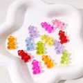 Colorful translucent acrylic bear charms for DIY jewelry and phone chain accessories - Random Mixed Colors