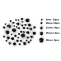 Self-adhesive googly eyes kit for DIY crafts in various sizes from 8mm to 20mm - Mixed Diameters 8/10/12/15/20mm