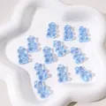 Light blue translucent gummy bear charms in acrylic for DIY jewelry and necklaces - 10 Pieces/Pack (11x21mm) / Blue