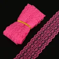Fuchsia 45mm lace ribbon for DIY hair accessories with delicate scalloped edges - 45mm x 4.5 Meters / Rose Red