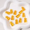 DIY translucent yellow acrylic bear pendants for jewelry making and phone chain accessories - 10 Pieces/Pack (11x21mm) / Orange