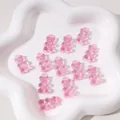 DIY translucent pink resin gummy bear charms for handmade jewelry making and crafts - Pink
