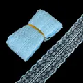 Elegant light blue floral lace trim ribbon for DIY hair accessories and jewelry making - 45mm x 4.5 Meters / Light Blue