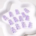 Translucent purple candy bear acrylic pendant beads for DIY handmade jewelry crafting - Purple