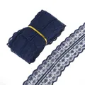 Navy blue 45mm lace ribbon with scalloped edges for DIY hair accessories and jewelry - 45mm x 4.5 Meters / Navy Blue