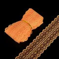 Orange lace trim ribbon with geometric floral pattern for DIY hair accessories - 45mm x 4.5 Meters / Orange