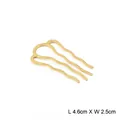 Polished golden four-tooth wavy metal hair fork measuring 4.6cm by 2.5cm for DIY hair styling - Small (4.6cmx2.5cm) - 1 Piece / Gold
