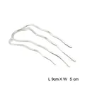 Silver four-tooth metal hair comb for bridal styling, 9cm by 5cm waving hair fork pin - Large (9cmx5cm) - 1 Piece / White Gold