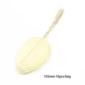 Beigefarbene Stoffblätter mit 105mm Drahtstielen für DIY Blumen-Haarschmuck - Großes Blatt 30×50mm Gesamtlänge 105mm