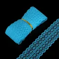 Sky blue lace ribbon with delicate floral hollow patterns for DIY jewelry making - 45mm x 4.5 Meters / Lake Blue