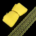 45mm bright yellow lace ribbon roll with scalloped edges for DIY crafts and hair accessories - 45mm x 4.5 Meters / Yellow