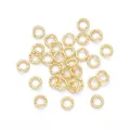 Anneaux de jonction torsadés en laiton plaqué or 14K pour la création de bijoux - Diamètre 4mm / Fil 0,8mm (20 Pièces/Paquet) / Or 14K