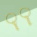 Minimalistische goudkleurige ijzeren sleutelhanger met 4-schakel ketting voor DIY hobby - 2.5cm Gladde Sleutelring met Enkele Ring (10 Stuks/Verpakking) / Goud