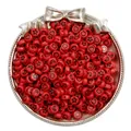 Red acrylic round beads with black star moon patterns for DIY jewelry in vintage tray - 4x7mm (100 Pieces/Pack) / Bright Red Stars Moons Beads
