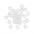 Anillas abiertas de plata con textura retorcida para accesorios de joyería DIY - Diámetro 4mm / Calibre 0,8mm (20 Unidades/Paquete) / Plata gruesa