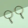 Antiek bronzen ijzeren sleutelring met korte ketting voor DIY-sieradenaccessoires - 2.5cm Gladde Sleutelring Zonder Enkele Ring (10 Stuks/Verpakking) / Antiek Brons
