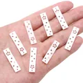 Set of 8 rectangular white shell luster hollow flower and heart charms for DIY jewelry - Fallen Leaf Style / White