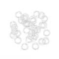 Anillas de salto trenzadas de plata para manualidades de joyería DIY a granel - Diámetro 6mm / Calibre 0,8mm (20 Unidades/Paquete) / Plata gruesa