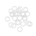 Anillas abiertas trenzadas plateadas con baño de 14K para bisutería DIY - Diámetro 8mm / Calibre 0,8mm (20 Unidades/Paquete) / Plata gruesa