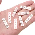 White rectangle acetate floral cutout pendant for DIY jewelry and phone charms - Willow Leaf Style / White