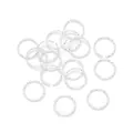 Anillas abiertas plateadas con textura retorcida para creación de joyas DIY y pulseras - Diámetro 10mm / Calibre 0,8mm (20 Unidades/Paquete) / Plata gruesa