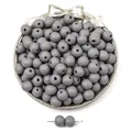 Perles rondes en bois peint gris 10mm pour la création de bijoux artisanaux faits main - 50 Pièces/Paquet (10mm) / Gris