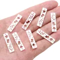 Colgantes rectangulares blancos con patrones florales para creación de joyería DIY - Estilo Pez Dorado / Blanco