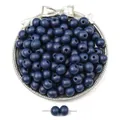 Perles en bois mat bleu foncé de 10mm dans un plateau pour bijoux faits à la main - 50 Pièces/Paquet (10mm) / Bleu foncé