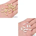 Golden and silver 5x13mm frosted textured cylindrical beads for DIY jewelry making - Rice Bead (01#) / 14K Gold