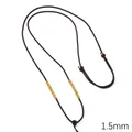 Collana in nylon intrecciato marrone 1,5 mm con accenti dorati e nodi regolabili - 1.5mm / caffè