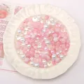 Pink and white DIY jewelry beads mix with pearl finish and ice crack texture in a tray - 30g Pack (Approx 2-10mm) / Pink Series