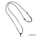 Collana regolabile in nylon intrecciato verde scuro da 1,5mm con nodo dorato - 1.5mm / Verde Scuro